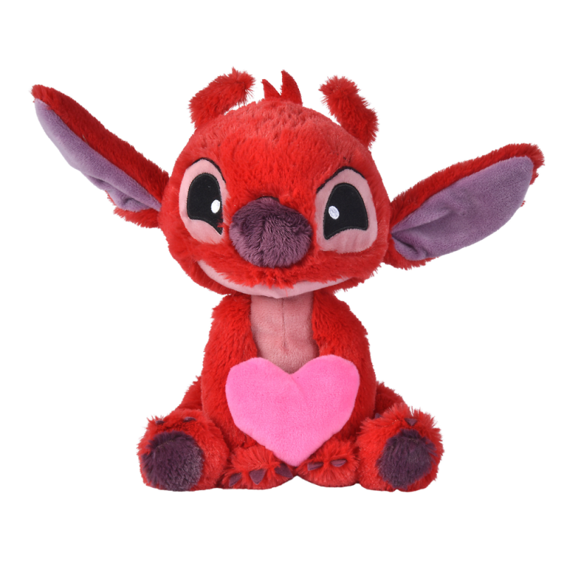  peluche leroy avec coeur rouge rose 25 cm 